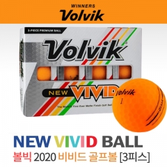 [볼빅] VOLVIK NEW VIVID 비비드 무광 트리플퍼터라인 골프공 [오렌지]