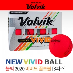 [볼빅] VOLVIK NEW VIVID 비비드 무광 트리플퍼터라인 골프공 [레드]